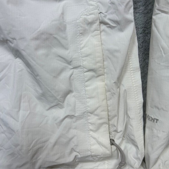 North Face HyVent Jacket Womens Small White Hooded Waterproof Windbreaker SPOTS - Picture 5 of 16